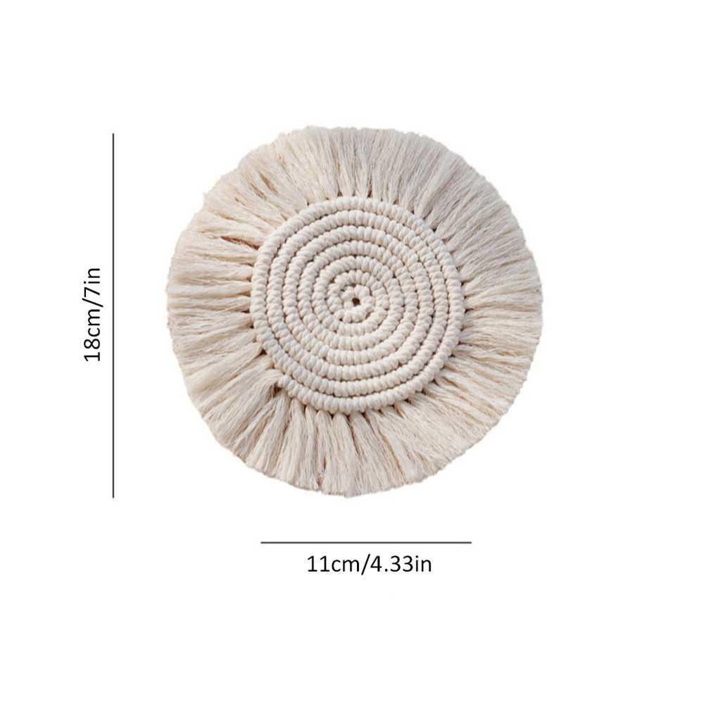 2 pezzi di sottobicchieri in cotone intrecciato fatti a mano in macramè, cuscino per tazza antiscivolo in stile bohémien_voghion.com