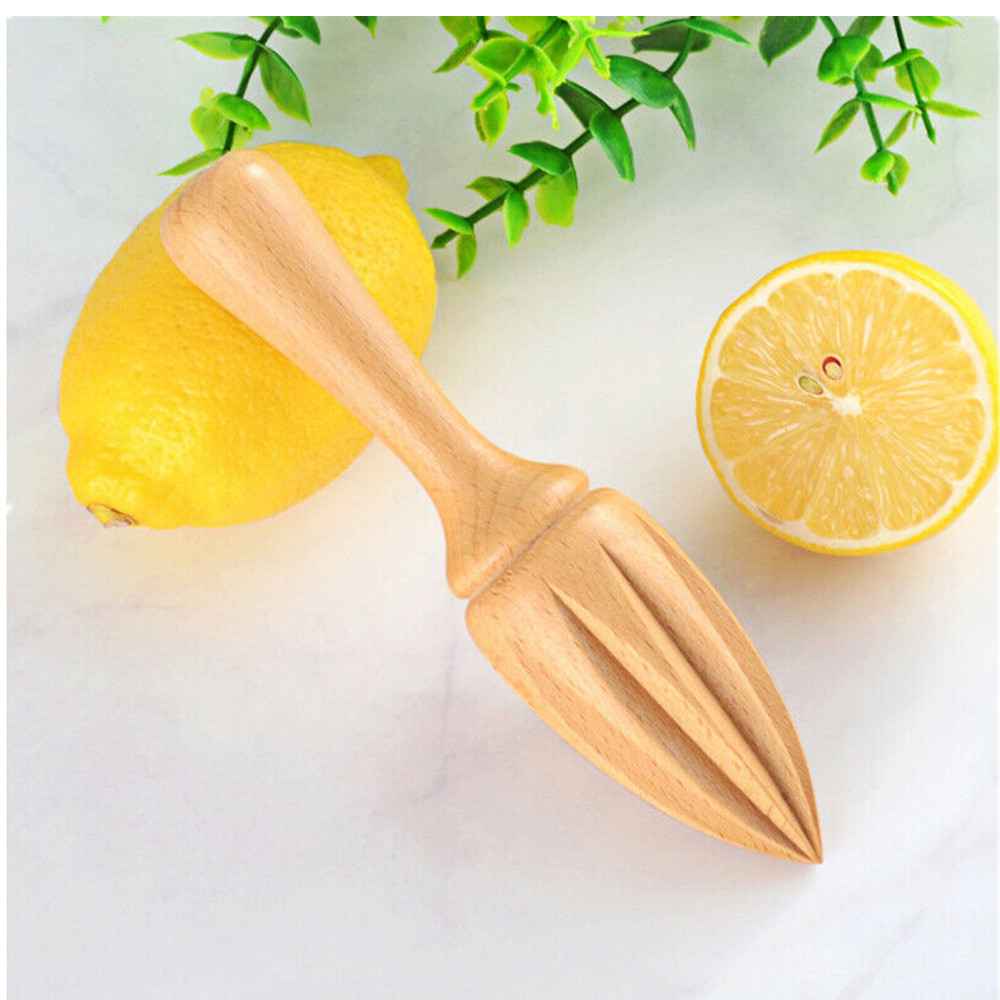 2Pcs Creative Wooden Lemon Squeezer Mini Hand Press Manual Juicer Fruit Orange Juice Extractor Reamers Ten-corner Design Kitchen Tool_voghion.com