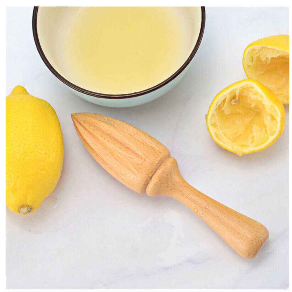 2Pcs Creative Wooden Lemon Squeezer Mini Hand Press Manual Juicer Fruit Orange Juice Extractor Reamers Ten-corner Design Kitchen Tool_voghion.com