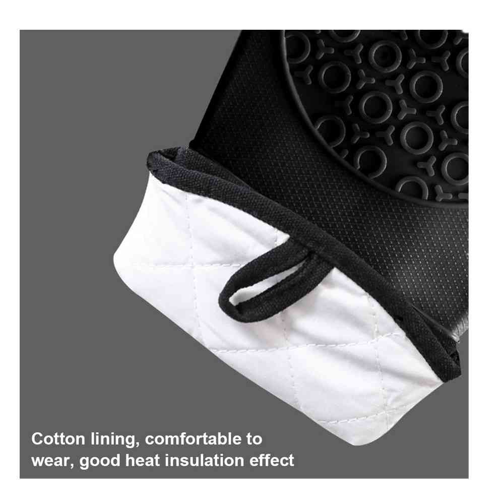 2 Stück rutschfeste Silikon-Ofenhandschuhe, wasserdicht und hitzebeständig, lange Baumwoll-Grillhandschuhe zum Kochen und Backen_voghion.com