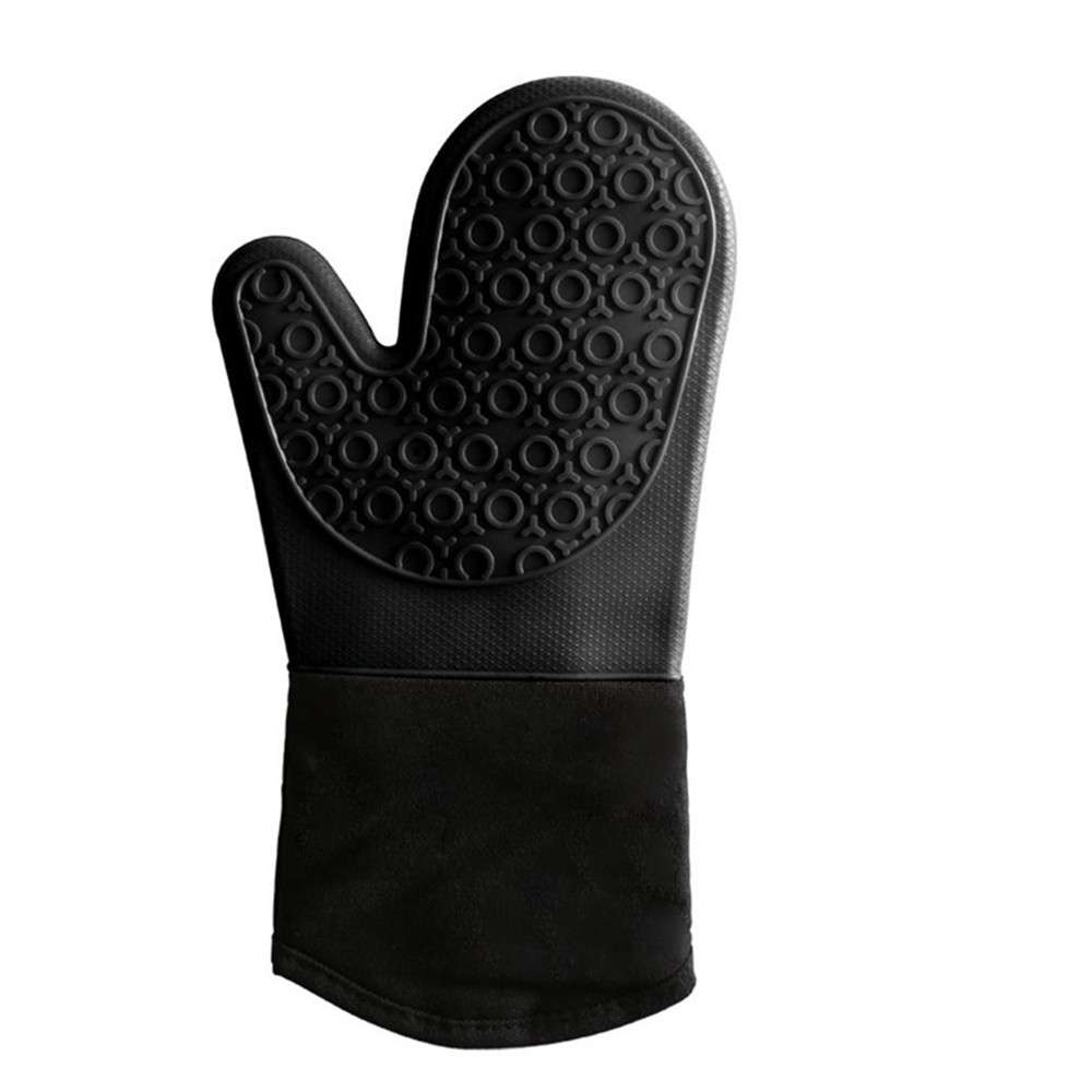 2 Stück rutschfeste Silikon-Ofenhandschuhe, wasserdicht und hitzebeständig, lange Baumwoll-Grillhandschuhe zum Kochen und Backen_voghion.com