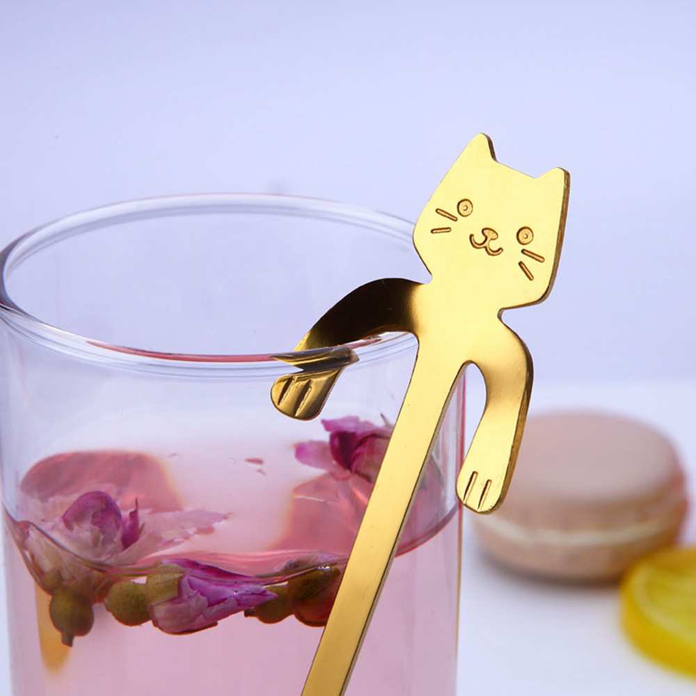 4 cucchiaini da caffè creativi mini 304 in acciaio inox con manico lungo, cucchiaini da caffè piatti, cucchiaini da gelato_voghion.com