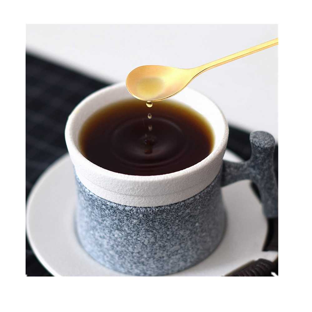 Set di 4 cucchiaini da tè e gelato, cucchiaini da dessert retrò, cucchiaini da caffè espresso, posate, stoviglie da cucina, 1 set da 8 pezzi_voghion.com