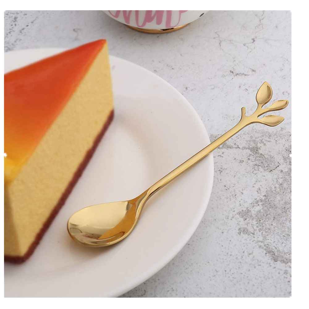 Set di 4 cucchiaini da tè e gelato, cucchiaini da dessert retrò, cucchiaini da caffè espresso, posate, stoviglie da cucina, 1 set da 8 pezzi_voghion.com