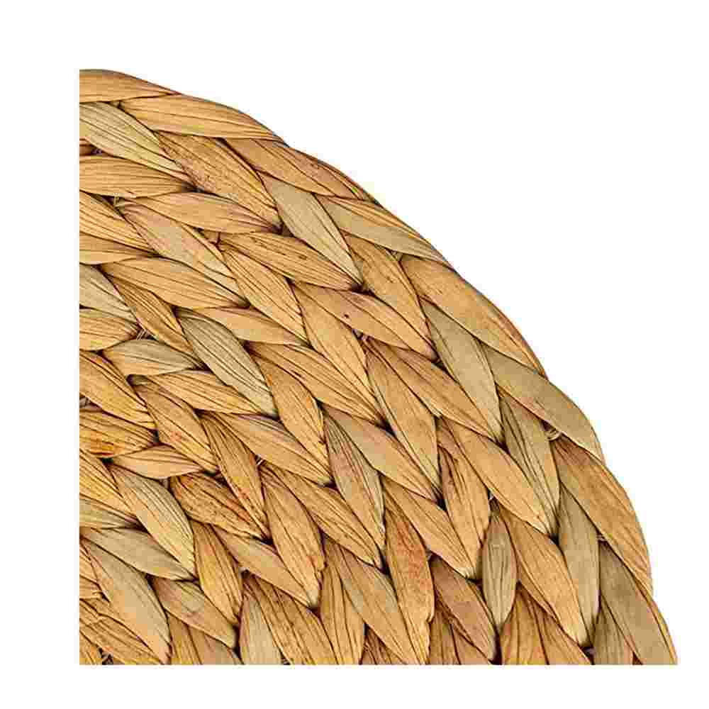 2PCS 18CM Round Hyacinth Placemat High Quality Woven Wicker Insulation Cup Mat Non-Slip Woven Handmade Placemat_voghion.com