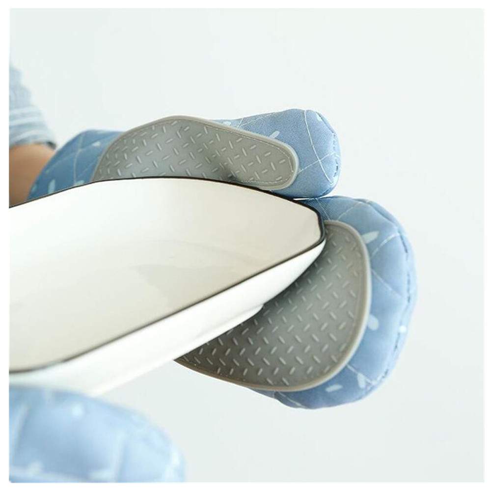 1 Paar Küchenhandschuhe für Mikrowelle, Haushalt, rutschfest, aus Baumwolle, hitzebeständig, für Backofen und Ofen geeignet @C_voghion.com
