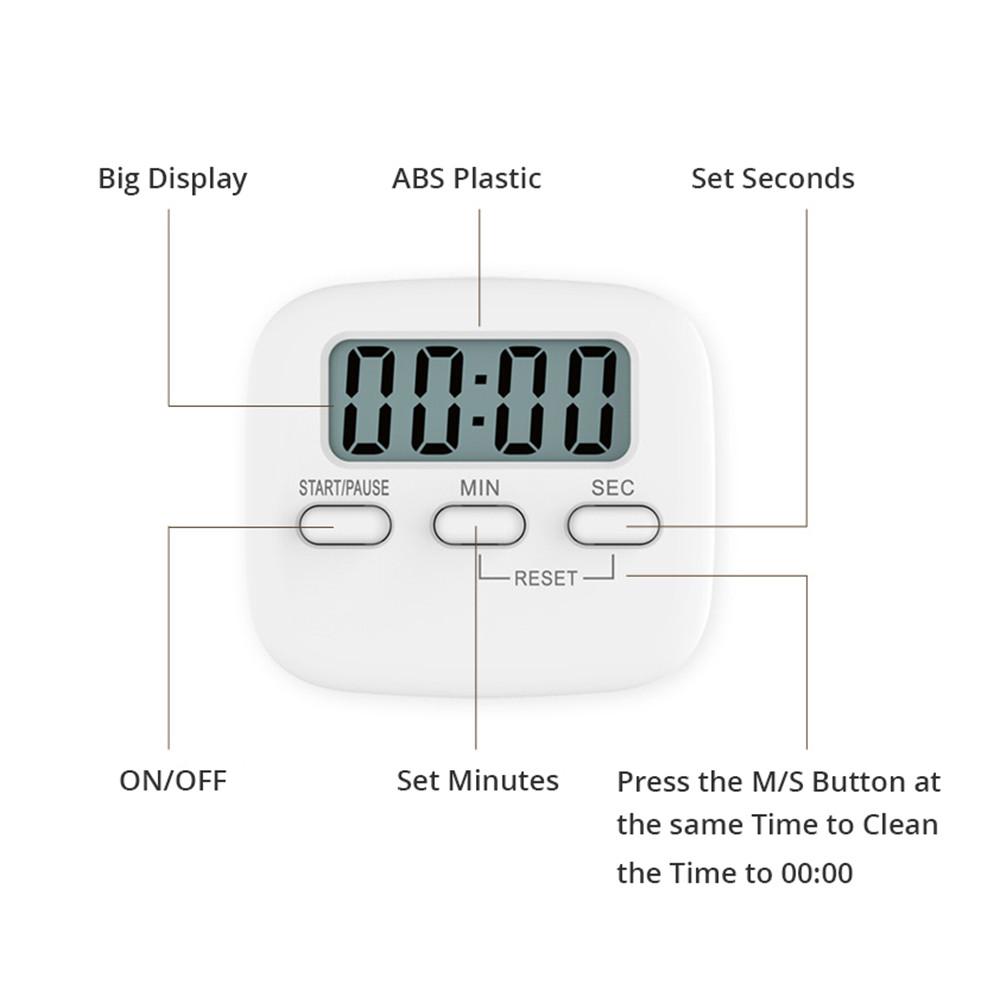 2Pcs Digital LCD Kitchen Cooking Timer With Strong Magnet Back For Cooking Baking Sports Games Office ( Battery Not Included )_voghion.com