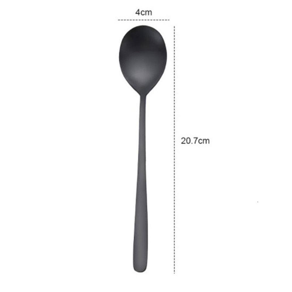 3Pcs 304 Stainless Steel Spoon Long Handle Exquisite Korean Style Dinner Spoon Household Restaurant Coffee Soup Stirred Tableware_voghion.com