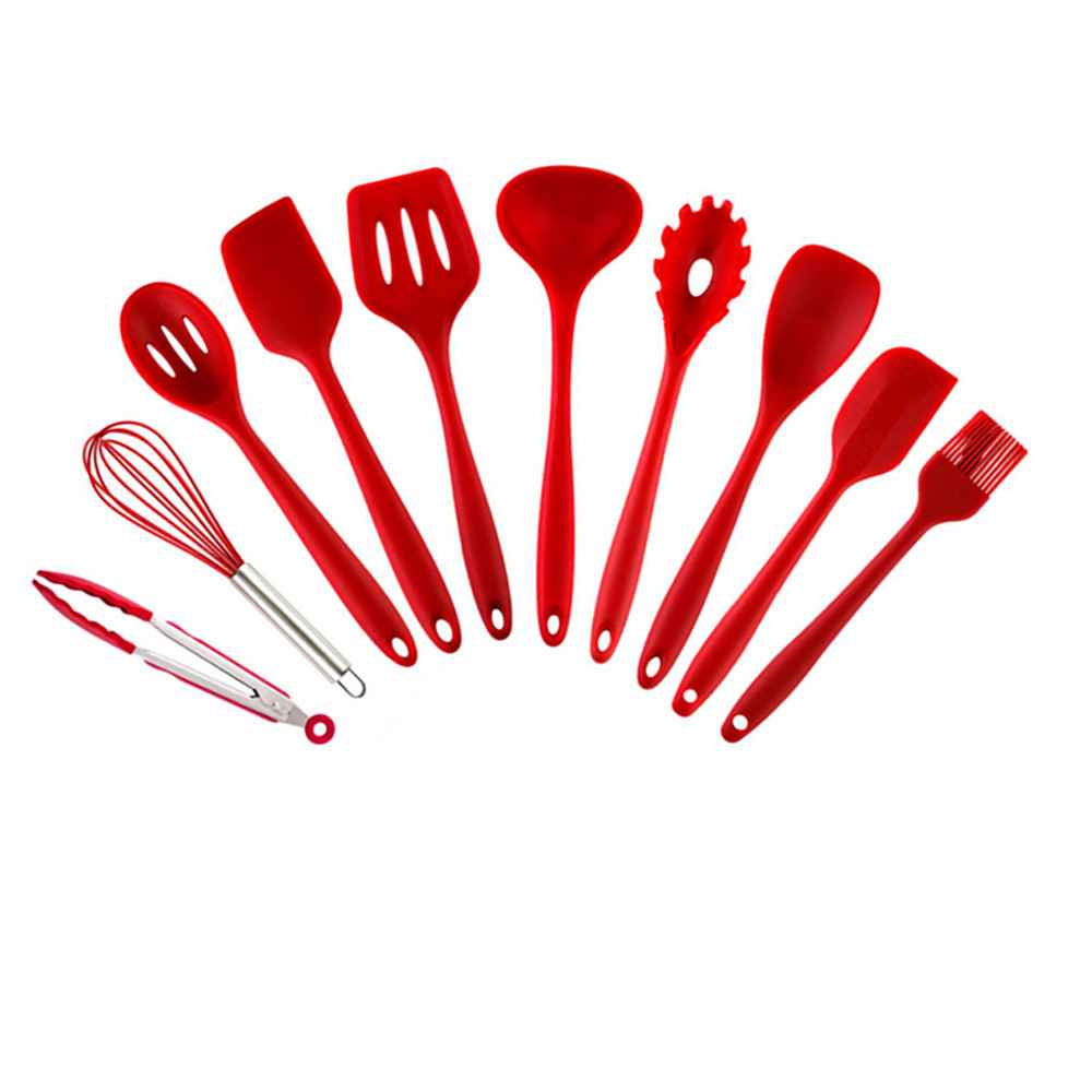 1Set Of Silicone High Temperature Resistant Non-Stick Kitchen Cooking Tool Spatula Ladle Egg Beater Spoon Kitchen Cookware_voghion.com