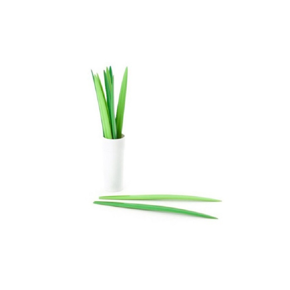 Set di 3 utensili multiuso per frutta a forma di foglia di bambù, verde scuro/verde chiaro, per matrimoni, feste, compleanni e spuntini._voghion.com