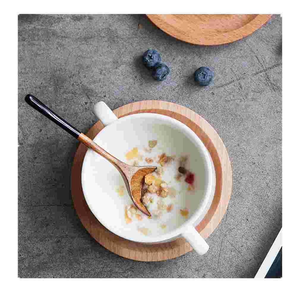 4pcs Wooden Spoons Japanese Soup Dessert Spoon Small Wood Coffee Teaspoon Kids Ice Cream Spoon Kitchen Wooden Utensils Tableware_voghion.com