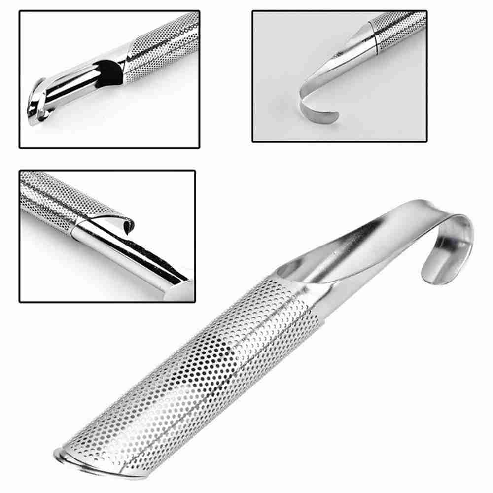 2Pcs Kitchen Accessories New Tea Strainer Amazing Stainless Steel Infuser Pipe Design Touch Feel Holder Tool Tea Spoon Infuser Filter_voghion.com